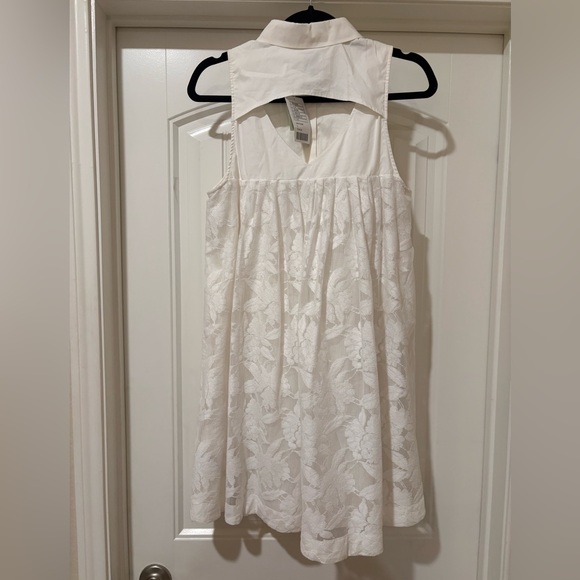 Anthropologie HD in Paris Ivory Lace Poplin Swing Trapeze Dress NWT Size Small - Picture 7 of 13